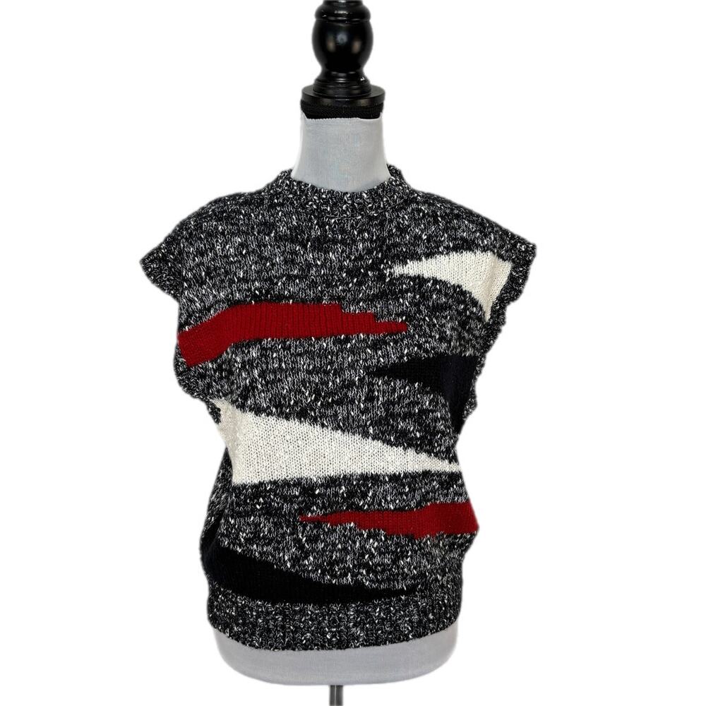 Vintage 80's 90's Patterned Sleeveless Sweater - Women's Size Small